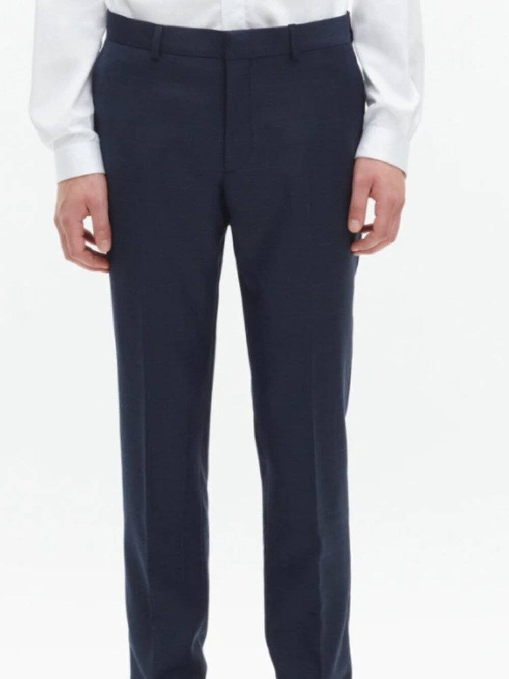 NWT The Kooples Men's Slim Fit Twisted Wool Trousers Navy Eur 48